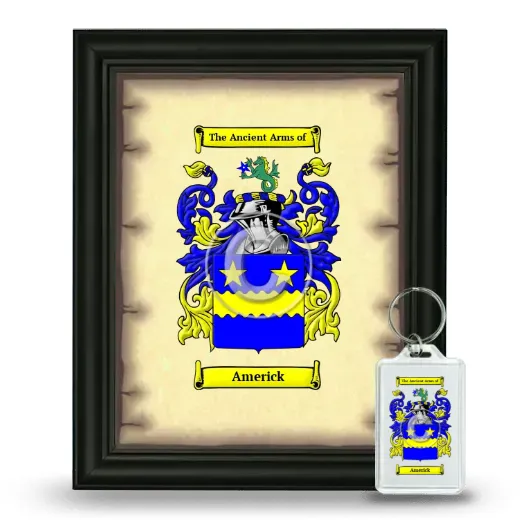Americk Framed Coat of Arms and Keychain - Black