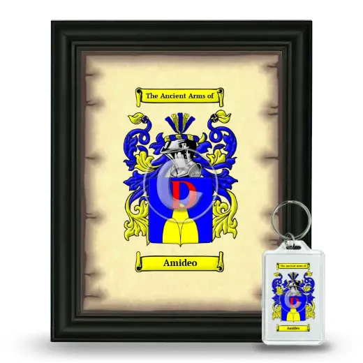 Amideo Framed Coat of Arms and Keychain - Black
