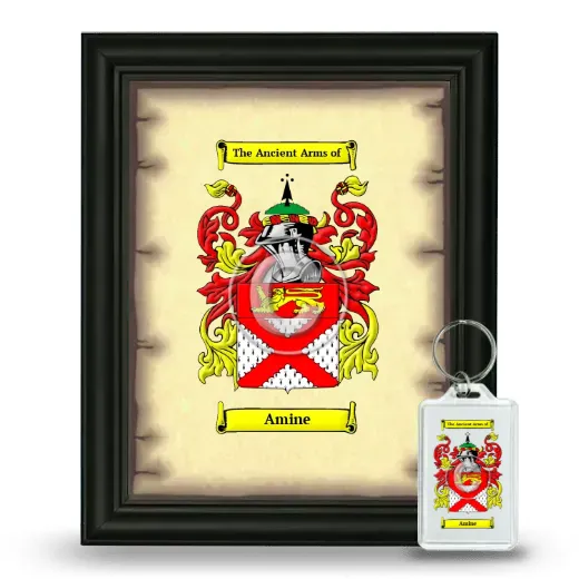 Amine Framed Coat of Arms and Keychain - Black
