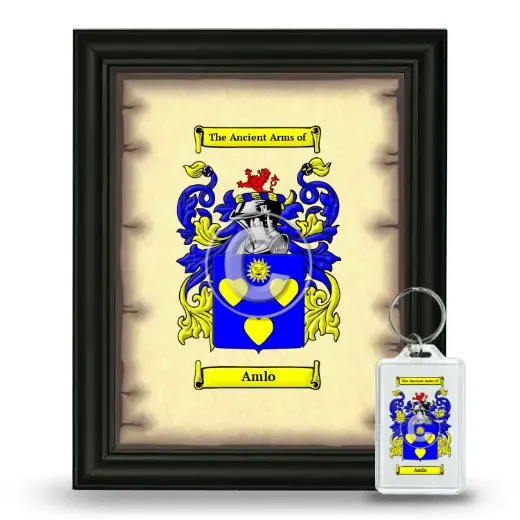 Amlo Framed Coat of Arms and Keychain - Black