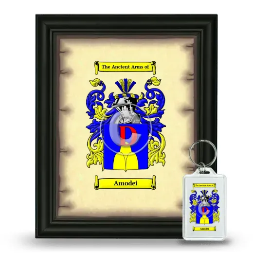 Amodei Framed Coat of Arms and Keychain - Black