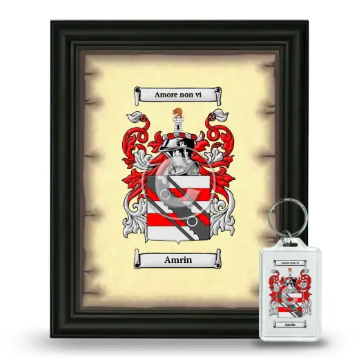 Amrin Framed Coat of Arms and Keychain - Black