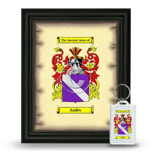 Andes Framed Coat of Arms and Keychain - Black