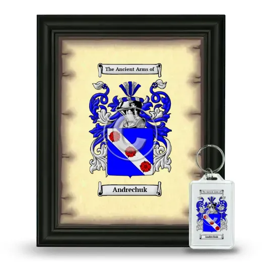 Andrechuk Framed Coat of Arms and Keychain - Black
