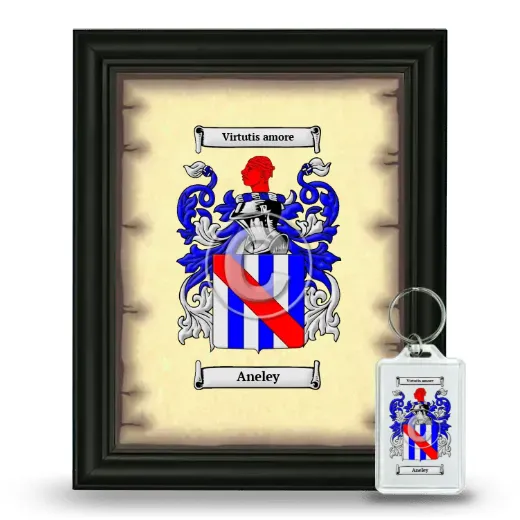 Aneley Framed Coat of Arms and Keychain - Black