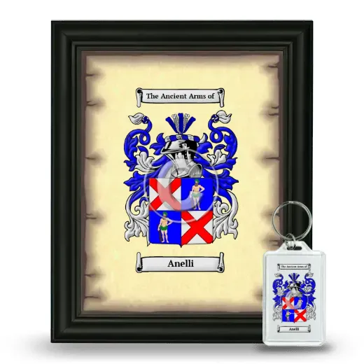 Anelli Framed Coat of Arms and Keychain - Black