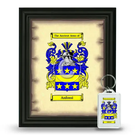 Anfossi Framed Coat of Arms and Keychain - Black