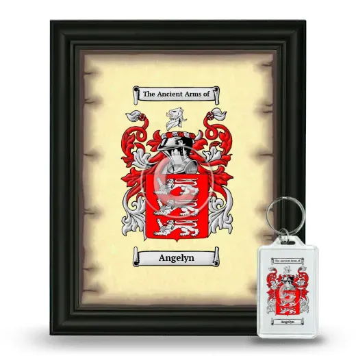 Angelyn Framed Coat of Arms and Keychain - Black