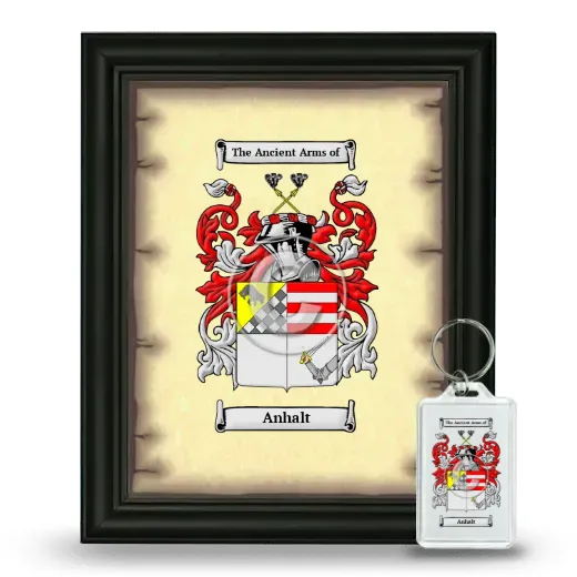 Anhalt Framed Coat of Arms and Keychain - Black