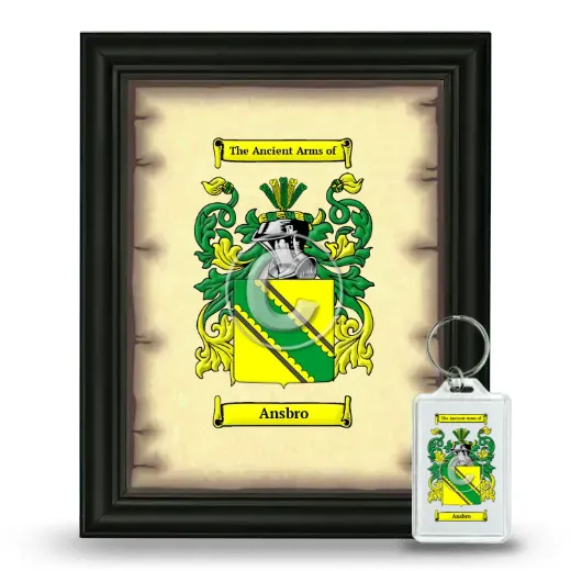 Ansbro Framed Coat of Arms and Keychain - Black