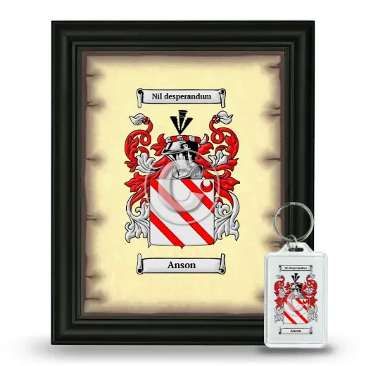 Anson Framed Coat of Arms and Keychain - Black