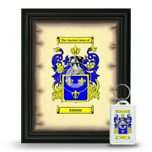 Anwyn Framed Coat of Arms and Keychain - Black