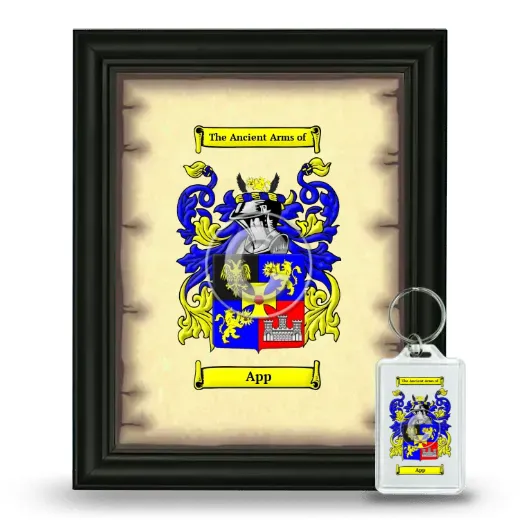 App Framed Coat of Arms and Keychain - Black