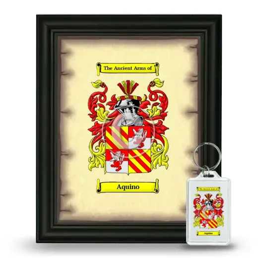 Aquino Framed Coat of Arms and Keychain - Black