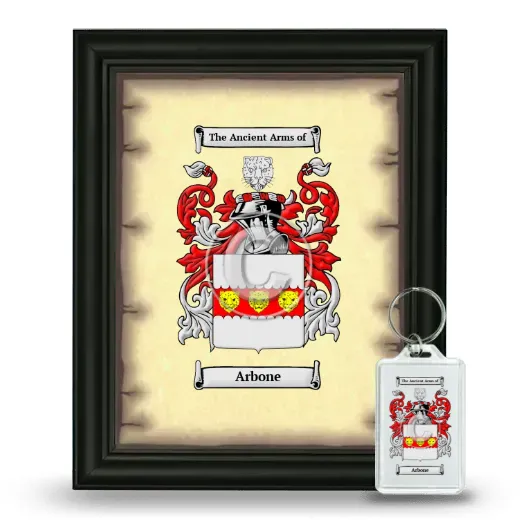 Arbone Framed Coat of Arms and Keychain - Black