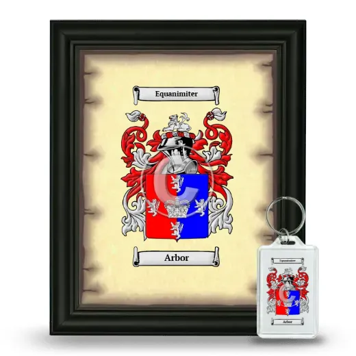 Arbor Framed Coat of Arms and Keychain - Black