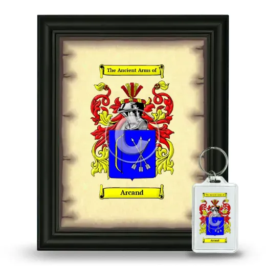 Arcand Framed Coat of Arms and Keychain - Black