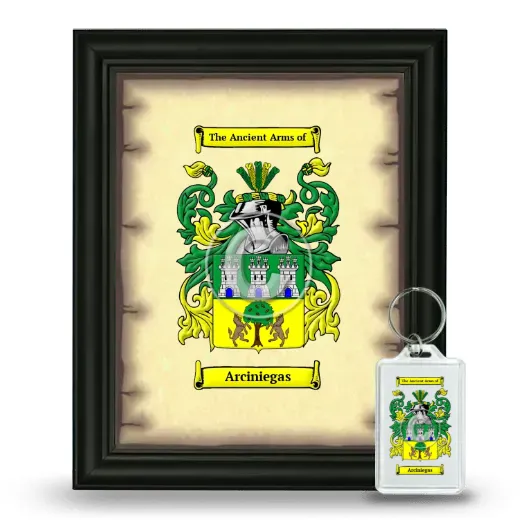 Arciniegas Framed Coat of Arms and Keychain - Black