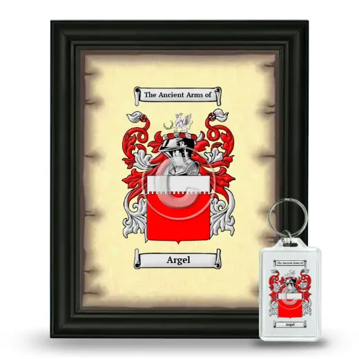 Argel Framed Coat of Arms and Keychain - Black