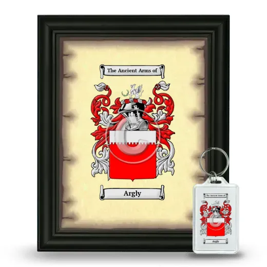 Argly Framed Coat of Arms and Keychain - Black