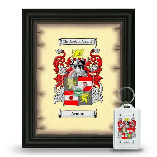 Arman Framed Coat of Arms and Keychain - Black