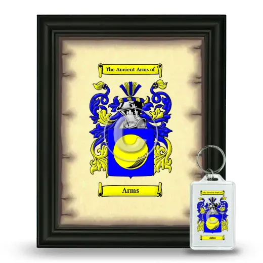 Arms Framed Coat of Arms and Keychain - Black