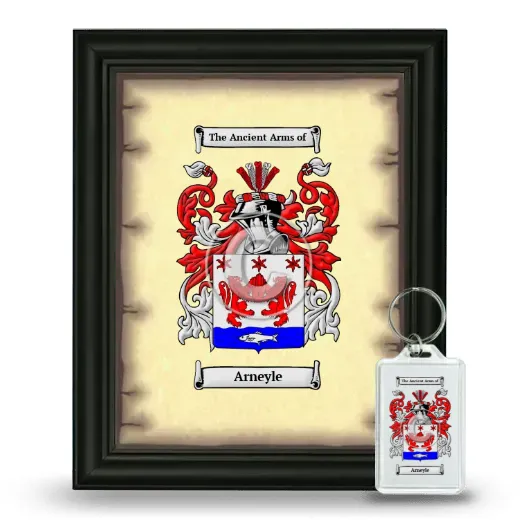 Arneyle Framed Coat of Arms and Keychain - Black