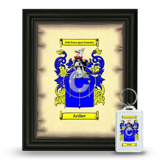 Arsher Framed Coat of Arms and Keychain - Black