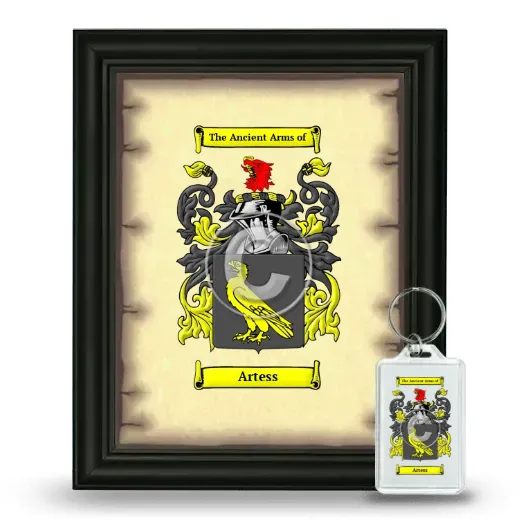 Artess Framed Coat of Arms and Keychain - Black
