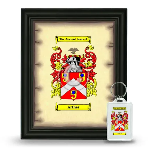 Arther Framed Coat of Arms and Keychain - Black