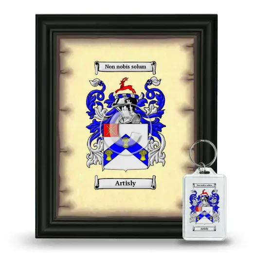 Artisly Framed Coat of Arms and Keychain - Black