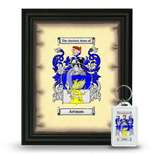 Artman Framed Coat of Arms and Keychain - Black