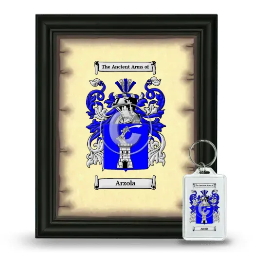 Arzola Framed Coat of Arms and Keychain - Black