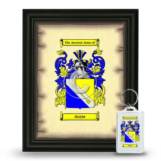 Arzze Framed Coat of Arms and Keychain - Black