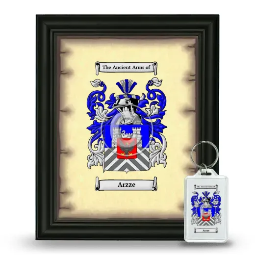 Arzze Framed Coat of Arms and Keychain - Black