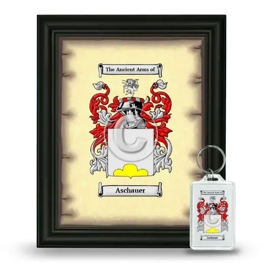 Aschauer Framed Coat of Arms and Keychain - Black