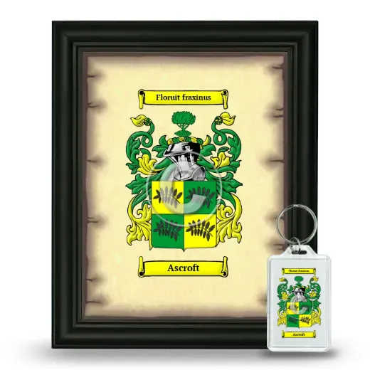 Ascroft Framed Coat of Arms and Keychain - Black