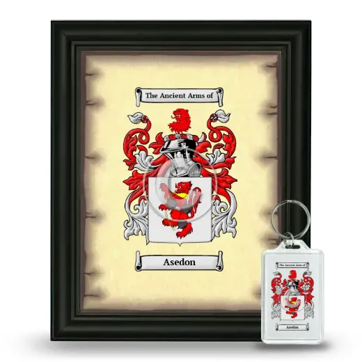 Asedon Framed Coat of Arms and Keychain - Black