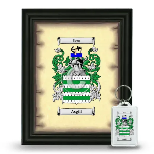 Asgill Framed Coat of Arms and Keychain - Black