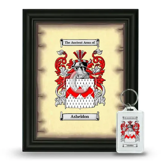 Asheldon Framed Coat of Arms and Keychain - Black