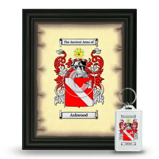 Ashwood Framed Coat of Arms and Keychain - Black