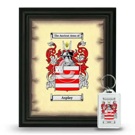 Asplay Framed Coat of Arms and Keychain - Black