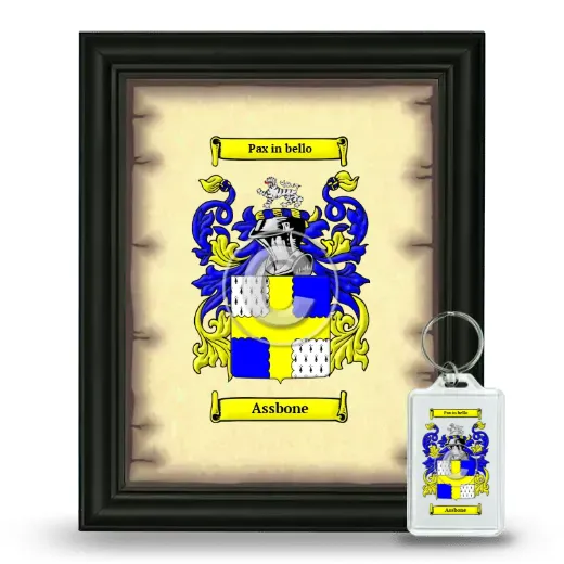 Assbone Framed Coat of Arms and Keychain - Black