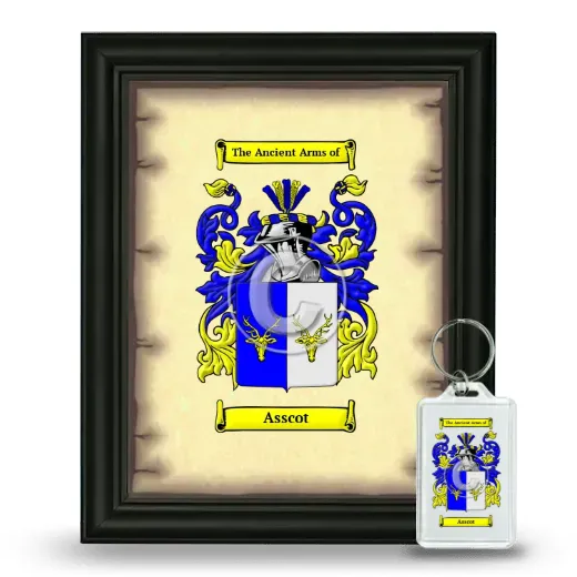 Asscot Framed Coat of Arms and Keychain - Black