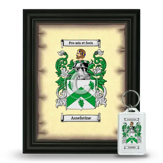 Asselstine Framed Coat of Arms and Keychain - Black