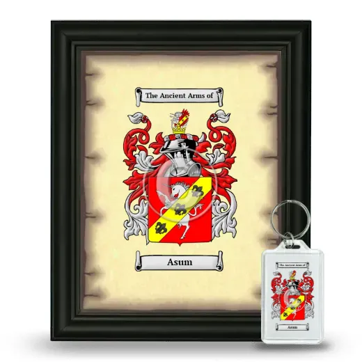 Asum Framed Coat of Arms and Keychain - Black