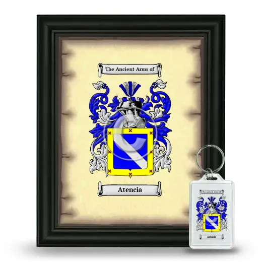 Atencia Framed Coat of Arms and Keychain - Black