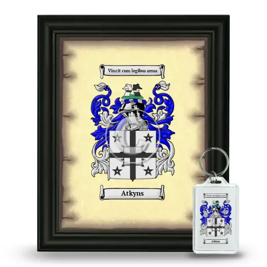Atkyns Framed Coat of Arms and Keychain - Black