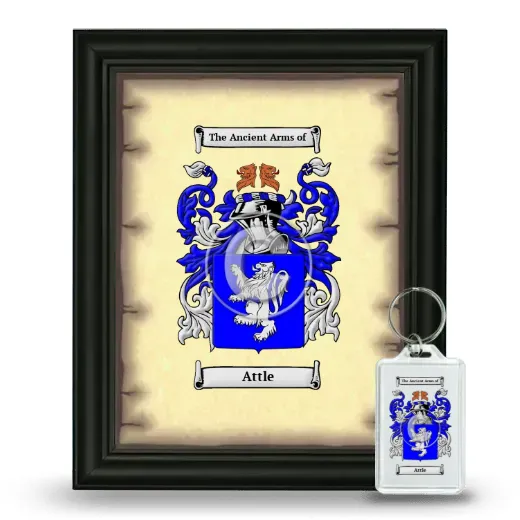 Attle Framed Coat of Arms and Keychain - Black
