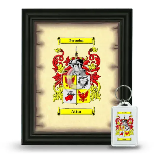 Attur Framed Coat of Arms and Keychain - Black
